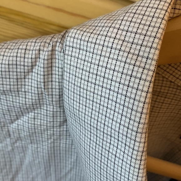 Kenneth Roberts Platinum Tan Gray Checkered Button Down Size 17.5 - Picture 4 of 7